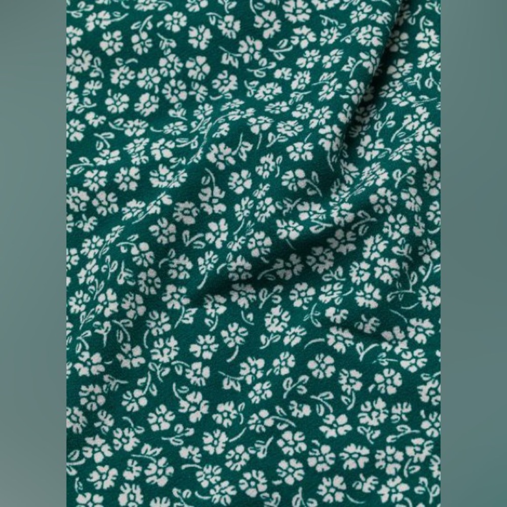 H&M Dark Green Floral Drawstring Top - Picture 6 of 15